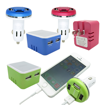 漾彩充電組 3a 2port Usb充電轉接頭 4 8a 4port 車用充電器 Pchome 24h購物