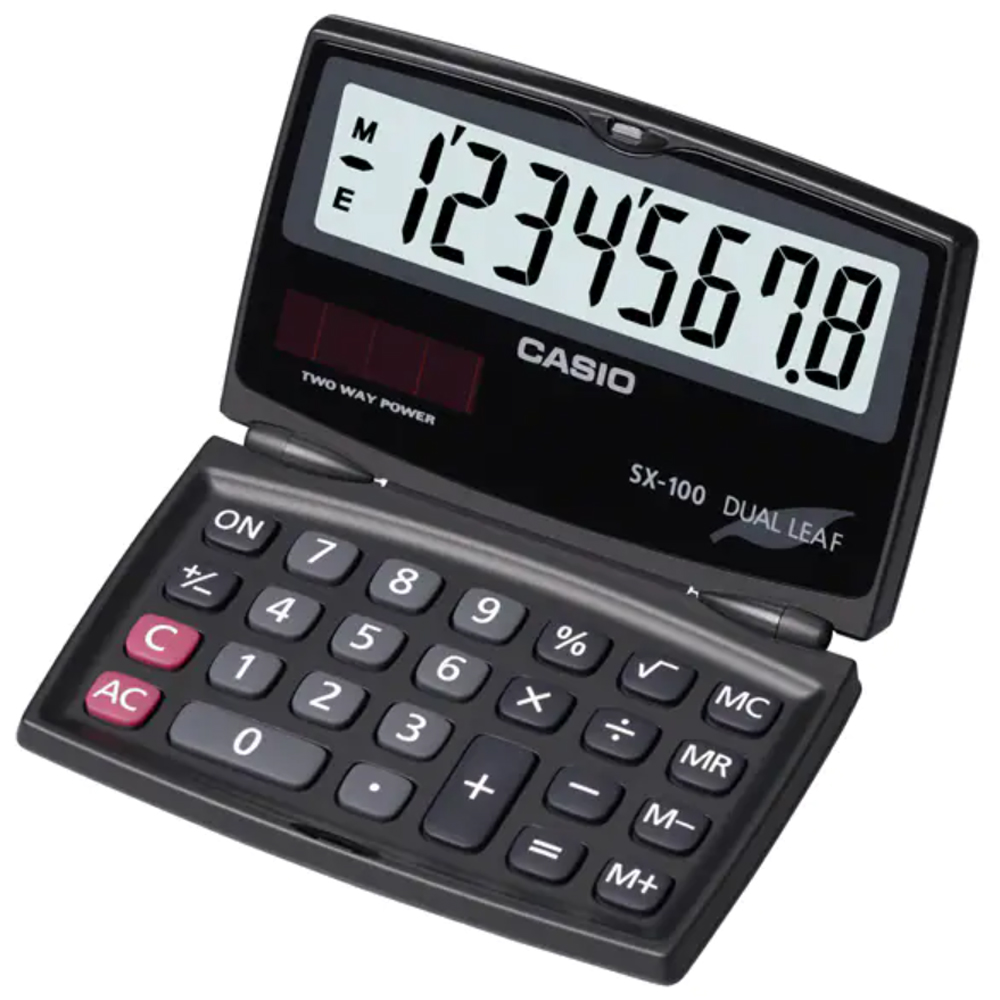 Casio卡西歐國家考試用摺疊攜帶型8位數計算機sx 100 Pchome 24h購物