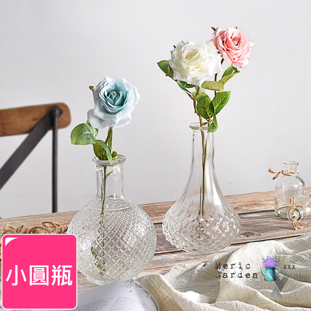 Meric Garden 北歐ins輕奢純手工透明浮雕玻璃花瓶 裝飾花器 小圓瓶 Pchome 24h購物