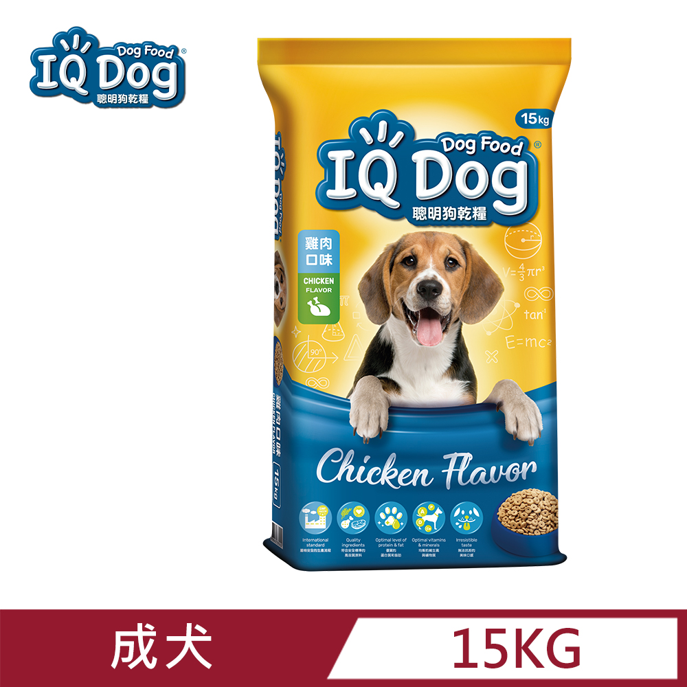 Iq Dog 聰明乾狗糧 雞肉口味成犬配方15kg Pchome 24h購物