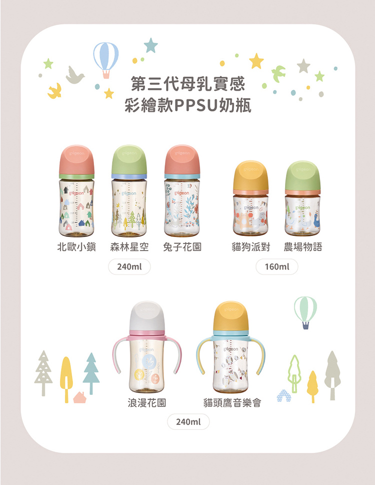 貝親 Pigeon - 第三代母乳實感PPSU奶瓶240ml純淨白