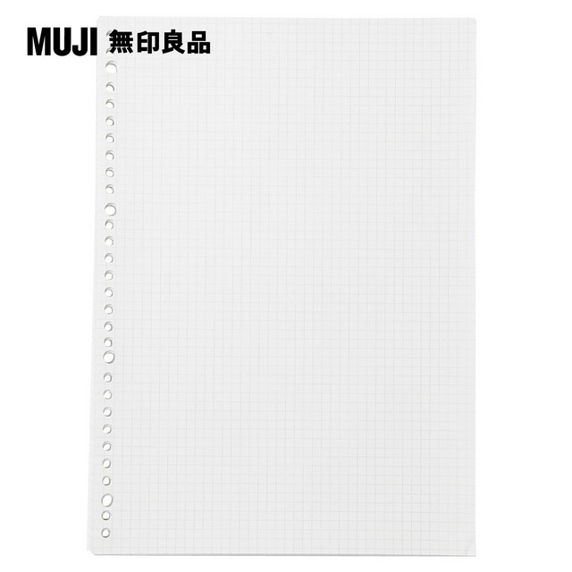 Muji 無印良品 植林木不易透色活頁紙 方眼 5mm 100頁 Pchome 24h購物