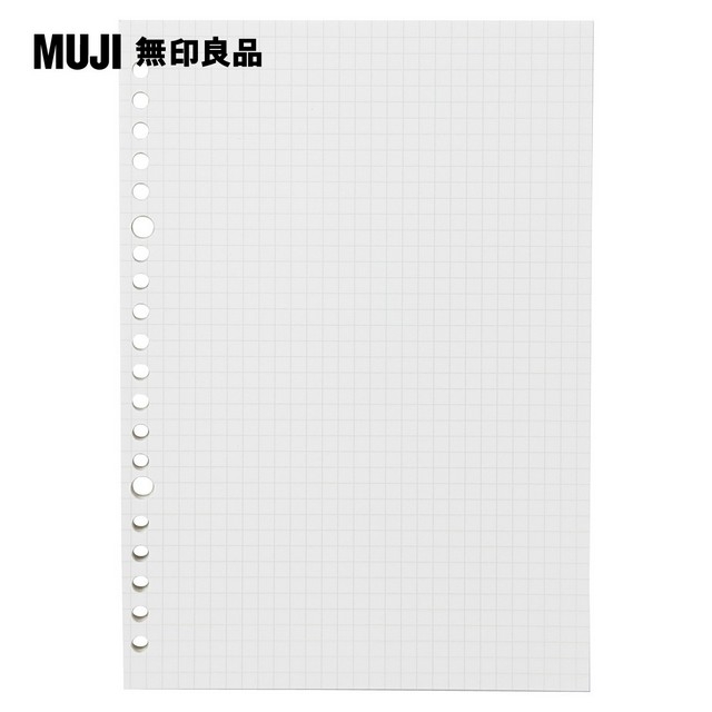 Muji 無印良品 植林木不易透色活頁紙 A5 方眼 5mm 100頁 Pchome 24h購物