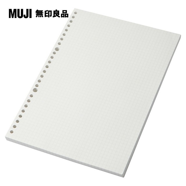 Muji 無印良品 植林木不易透色活頁紙 B5 方眼 5mm 100頁 Pchome 24h購物