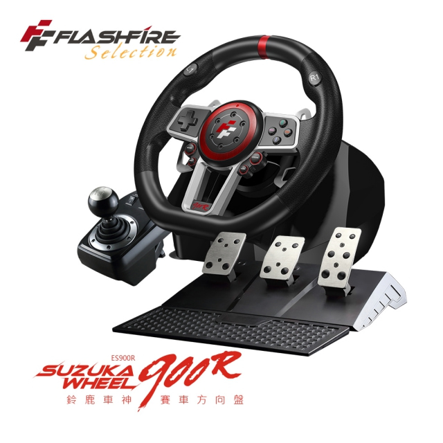 Flashfire鈴鹿車神豪華版遊戲方向盤 附三踏版及排檔桿 Pchome 24h購物