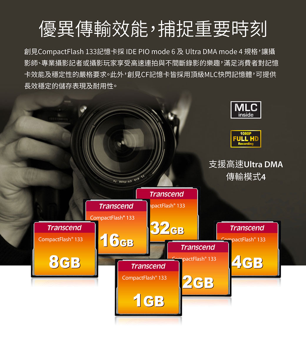 Transcend 創見8GB 133 CF記憶卡(TS8GCF133) - PChome 24h購物