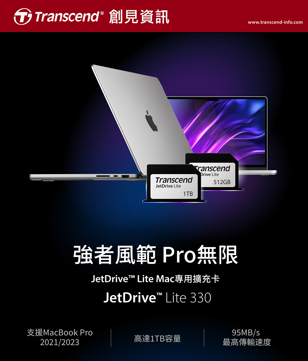Transcend MacBook Pro専用ストレージ拡張カード 1TB JetDrive Lite 330 トランセンド製 TS1TJDL330