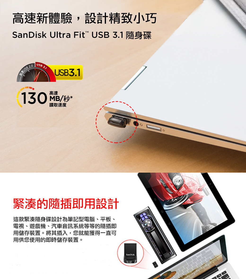 SanDisk Ultra Fit USB 3.1 高速隨身碟(公司貨) 512GB - PChome 24h購物