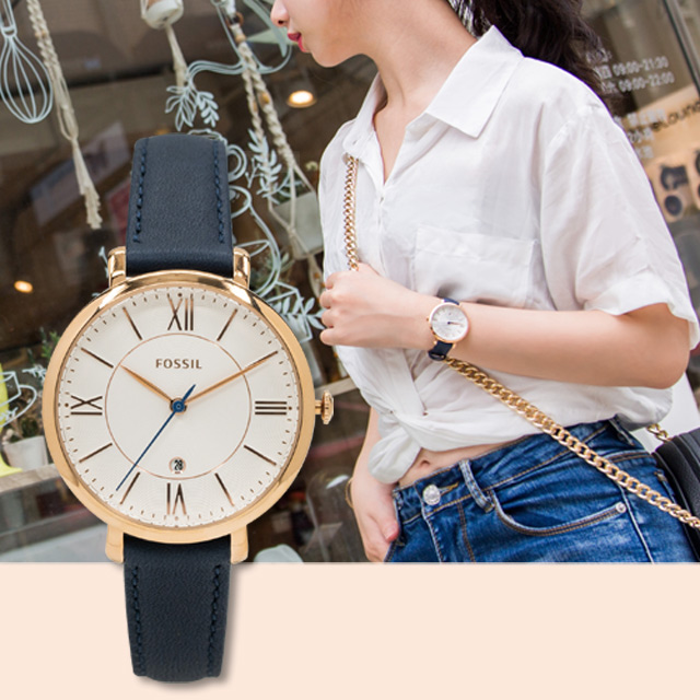 FOSSIL】公司貨經典淑女優雅三指針腕錶 