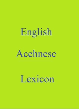 English Acehnese Lexicon(Kobo/電子書)