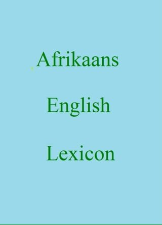 Afrikaans English Lexicon(Kobo/電子書)