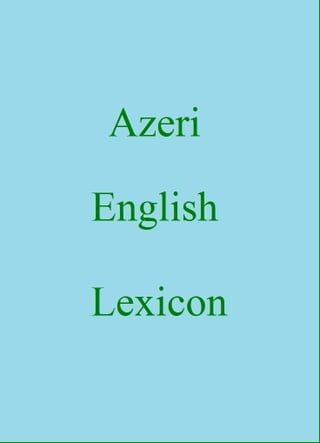 Azeri English Lexicon(Kobo/電子書)