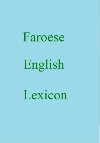 Faroese English Lexicon(Kobo/電子書)