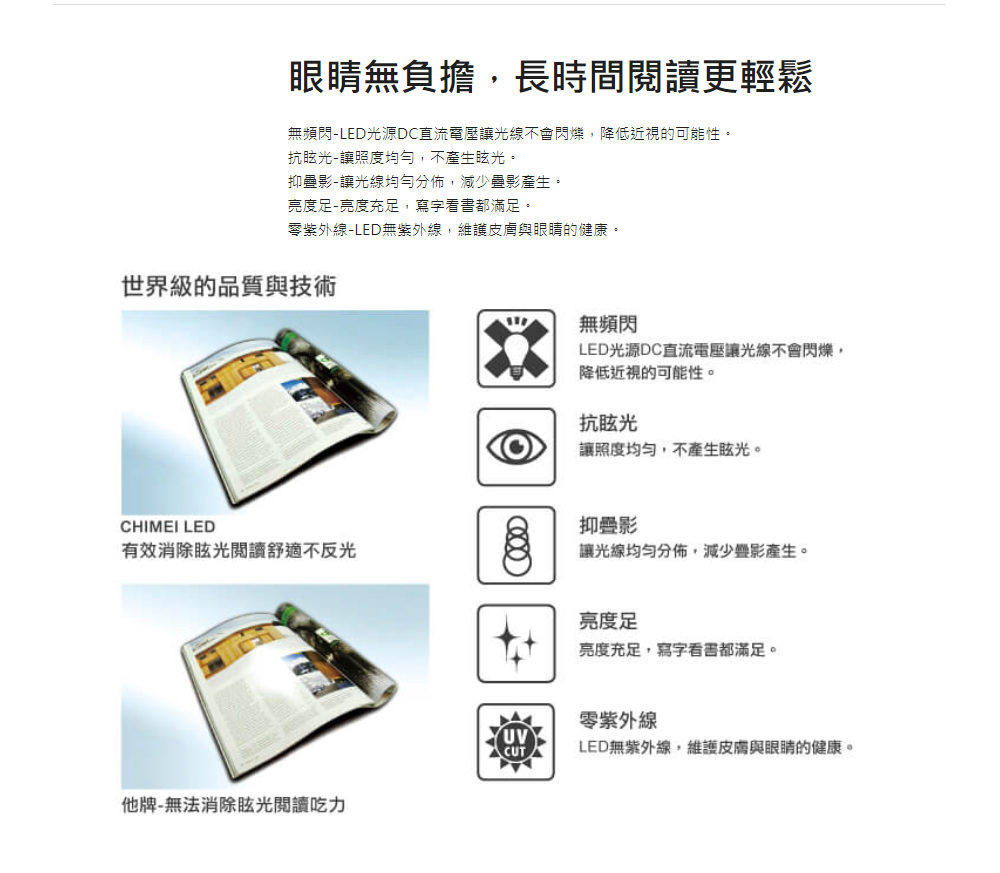 CHIMEI 奇美】時尚LED 護眼檯燈LT-BT100D_翠亨｜屏東市｜Global Mall 環球Online