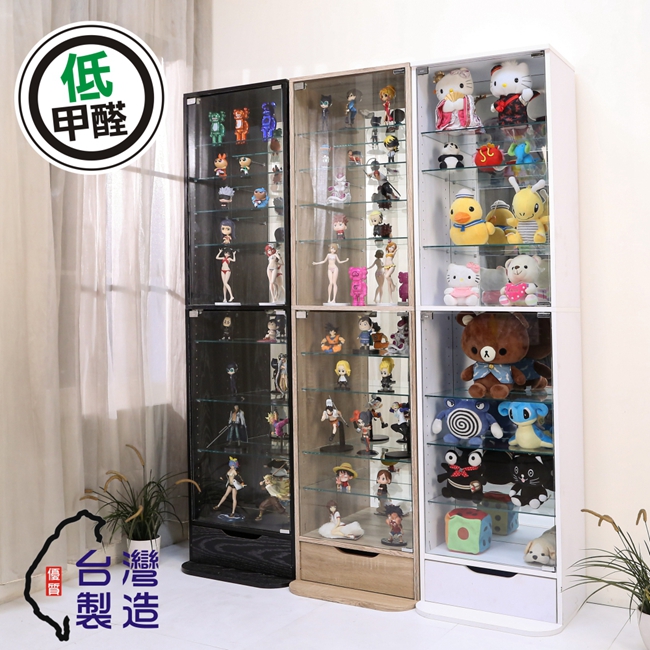 BuyJM 百嘉美MIT低甲醛高180公分十層附抽屜強化玻璃展示櫃/公仔