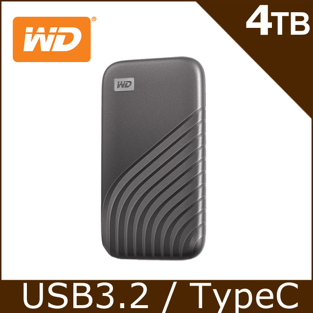 ☆WD ポータブルSSD 4TB グレー USB3.2-