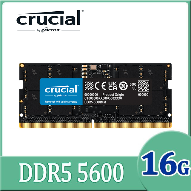 Micron 美光Crucial DDR5 5600 16G 筆電記憶體- PChome 24h購物