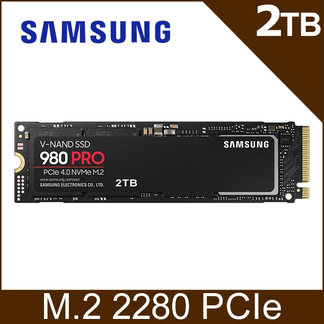 Samsung 三星980 Pro 2tb Nvme M 2 2280 Pcie 固態硬碟 Mz V8p2t0bw Pchome 24h購物