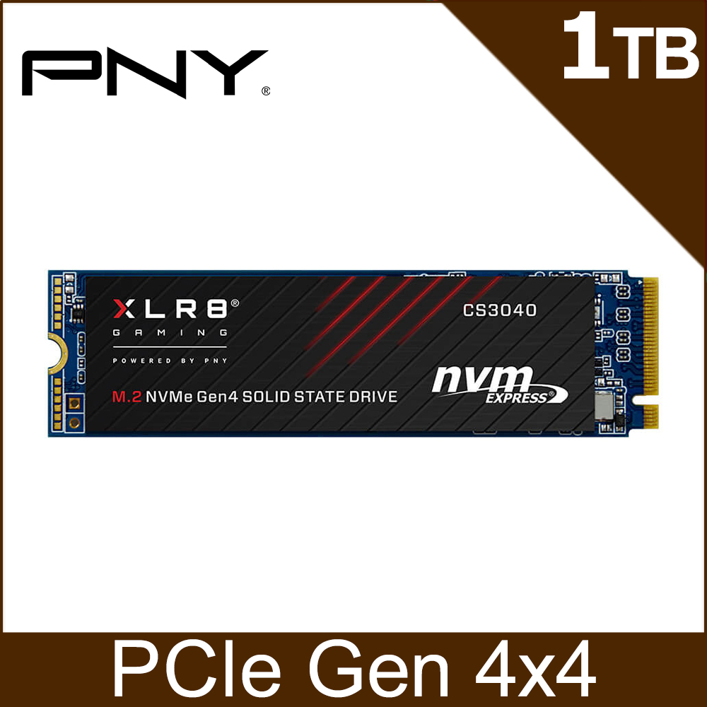PNY XLR8 CS3040 1TB M.2 2280 PCIe Gen4x4 SSD固態硬碟