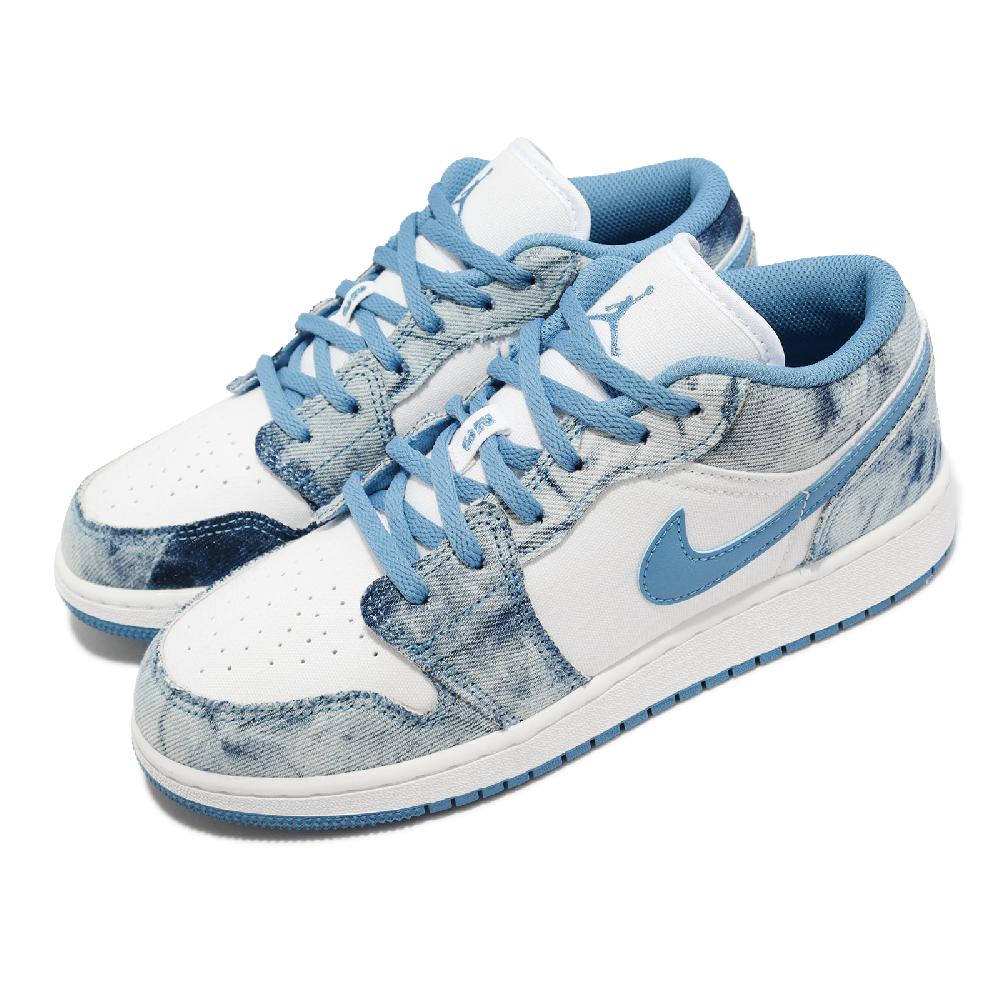 Nike Air Jordan 1 Low GS 大童 女鞋 藍 白 單寧 牛仔 AJ1 喬丹 DM8947-100