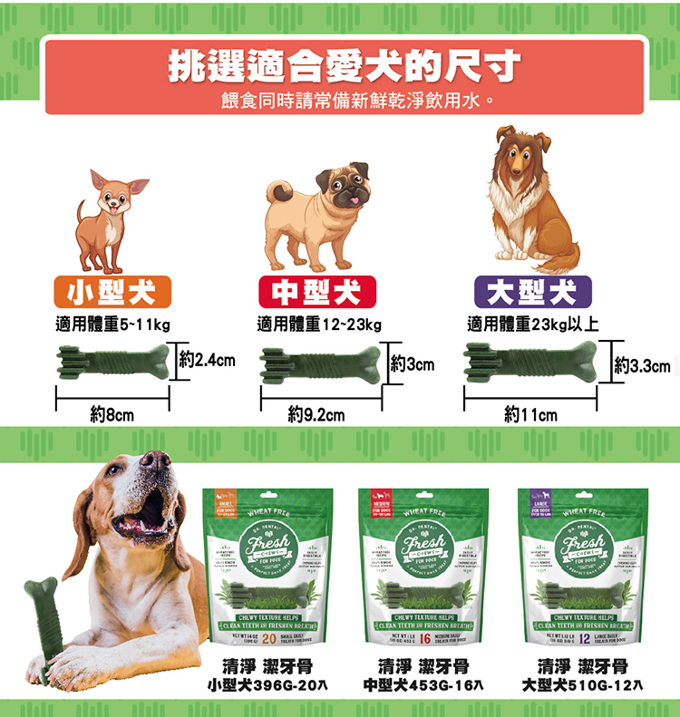 清淨潔牙骨 中型犬適用453g 16入 Pchome 24h購物