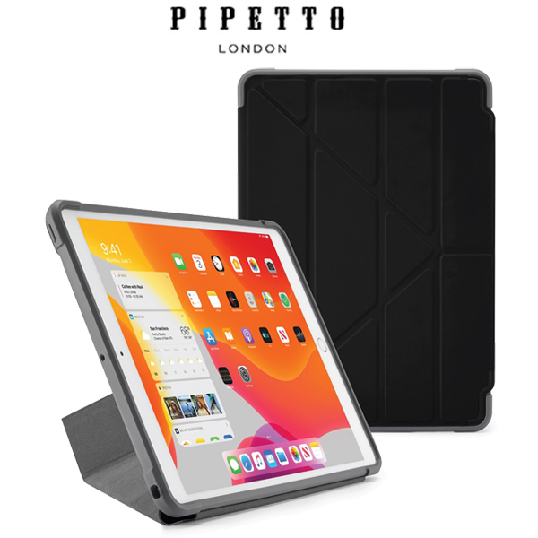 Pipetto Origami Shield 軍規 2020 iPad 8 (10.2 吋) 多角度支架保護殼, 灰